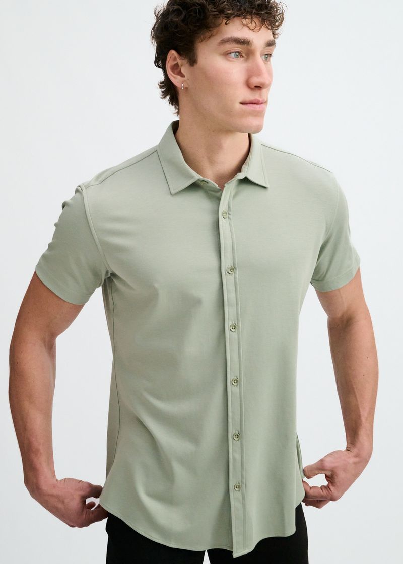 LAUREL SOLID STRETCH JERSEY KNIT SHORT SLEEVE SHIRT ST-963-05