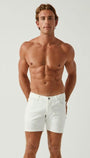 WHITE 5" INSEAM STRETCH KNIT JEANS SHORT ST-1932