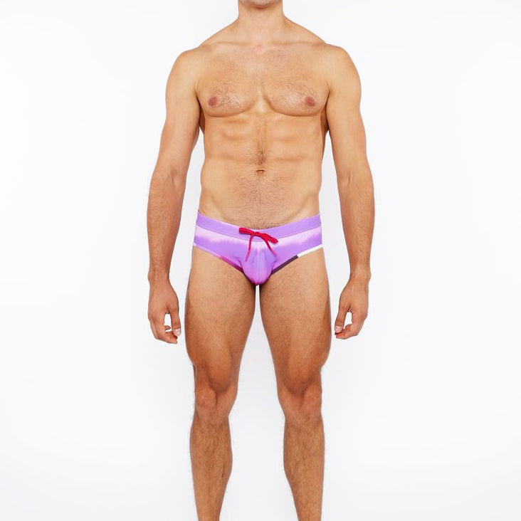 FUCHSIA GRADIENT PRINTED SWIM BRIEF ST-8021-06