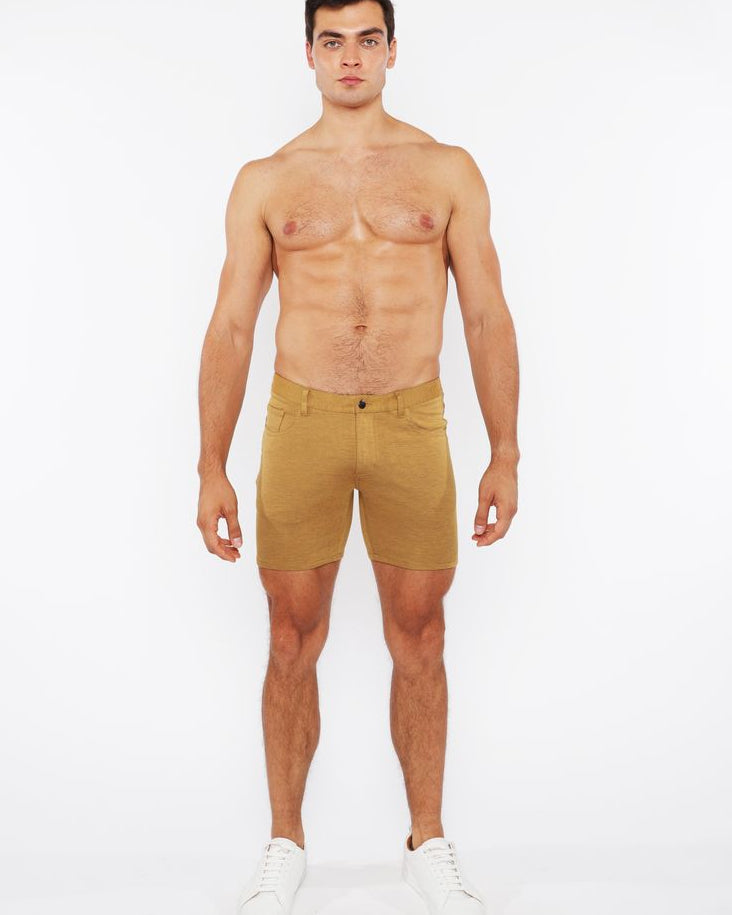 GOLD COAST 5" INSEAM SOLID STRETCH KNIT JEANS SHORTS ST-1932
