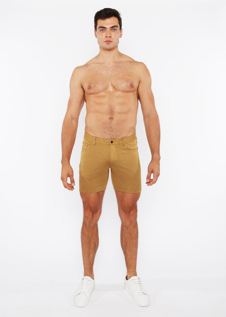 GOLD COAST 5" INSEAM SOLID STRETCH KNIT JEANS SHORTS ST-1932