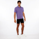 GRAPE/BRICK STRIPE STRETCH OPEN KNIT SHORT SLEEVE SHIRT ST-24062