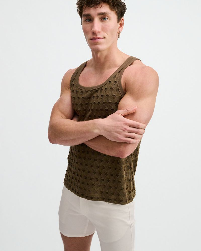 INFANTRY STRETCH RIPPED KNIT TANK ST-11141