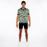 BUD/NAVY FLORAL JACQUARD KNIT 3-BUTTON POLO ST-24307