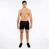 BLACK TEXTURED MESH STRETCH PERFORMANCE SHORTS ST-1466-98