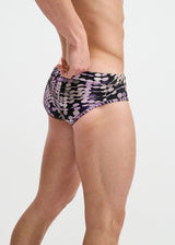 PURPLE/ALOE WAVES PRINTED SWIM BRIEF ST-8015-34