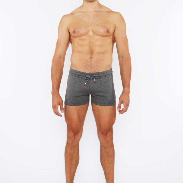 GREYSTONE VAULT GYM-TECH 3.5" INSEAM STRETCH SHORTS W/ 3-COLOR HEAT WELD ZIPPERS STA-10500-02