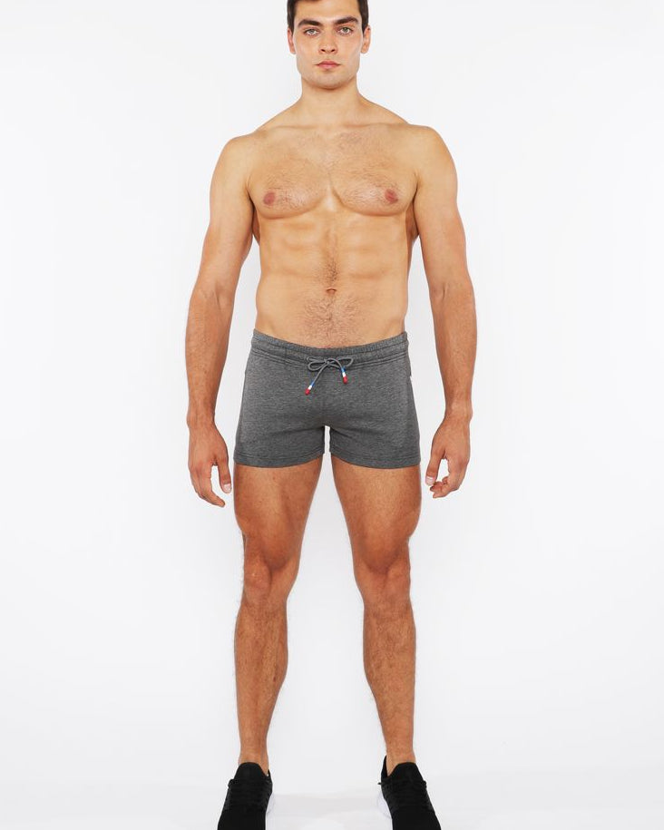 GREYSTONE VAULT GYM-TECH 3.5" INSEAM STRETCH SHORTS W/ 3-COLOR HEAT WELD ZIPPERS STA-10500-02