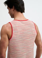 POPPY SPACE DYE TEXTURED STRETCH KNIT TANK ST-11142