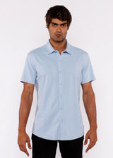 BLUE DEW SOLID STRETCH JERSEY KNIT SHORT SLEEVE SHIRT ST-963-03
