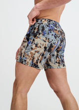 CEMENT/SAND ABSTRACT PRINTED MESH STRETCH PERFORMANCE SHORTS ST-1469-07