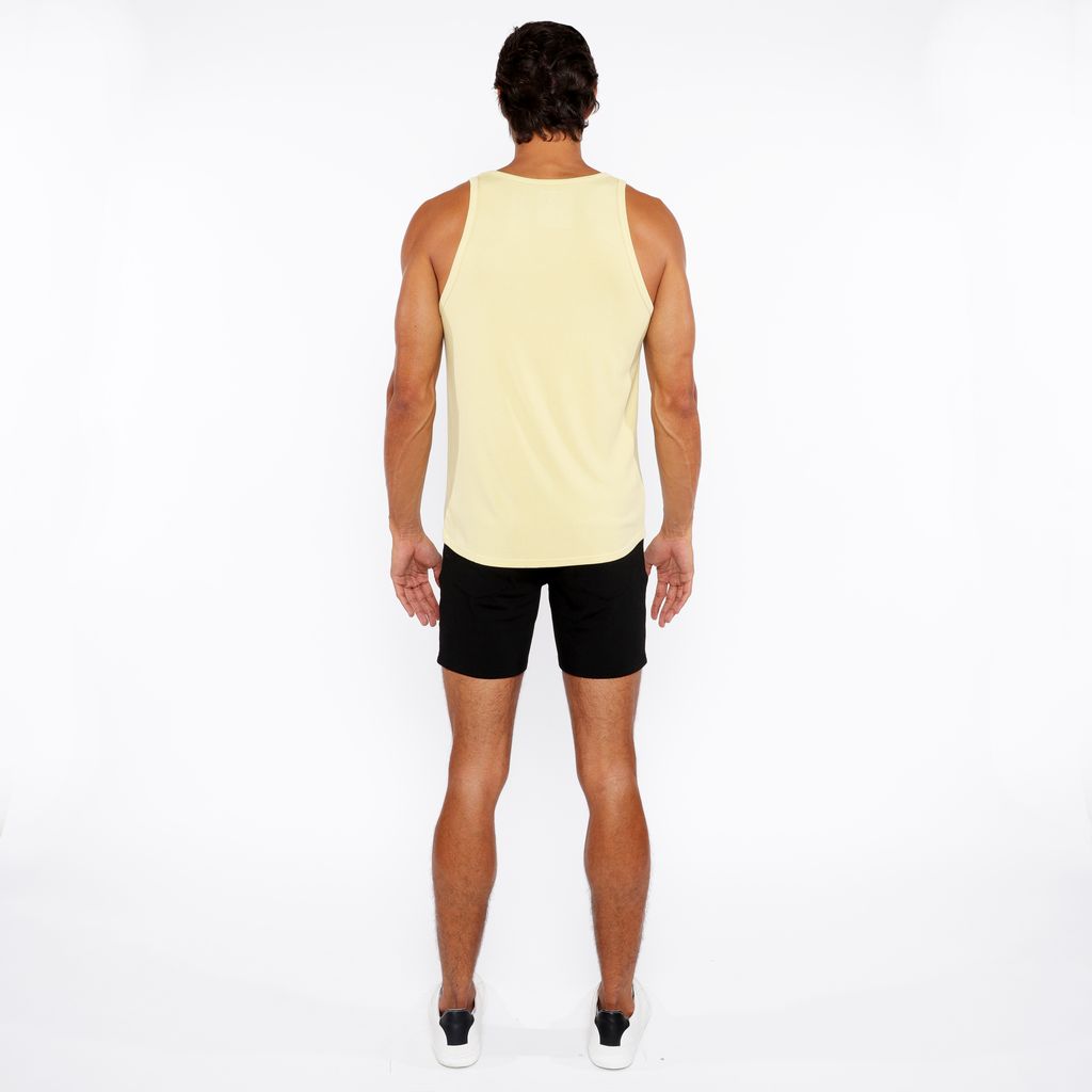 STRAW YELLOW RIB STRETCH MODAL TANK STA-16004-02