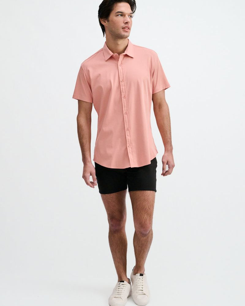 CARMINE SOLID STRETCH JERSEY KNIT SHORT SLEEVE SHIR ST-963-06