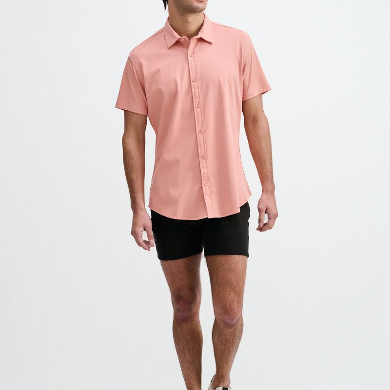 CARMINE SOLID STRETCH JERSEY KNIT SHORT SLEEVE SHIR ST-963-06