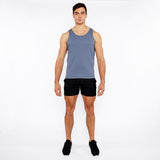 SLATE GREY TEXTURED STRETCH MESH PERFORMANCE TANK TOP ST-288