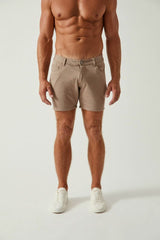 DARK KHAKI 5" INSEAM STRETCH KNIT JEANS SHORTS ST-1932