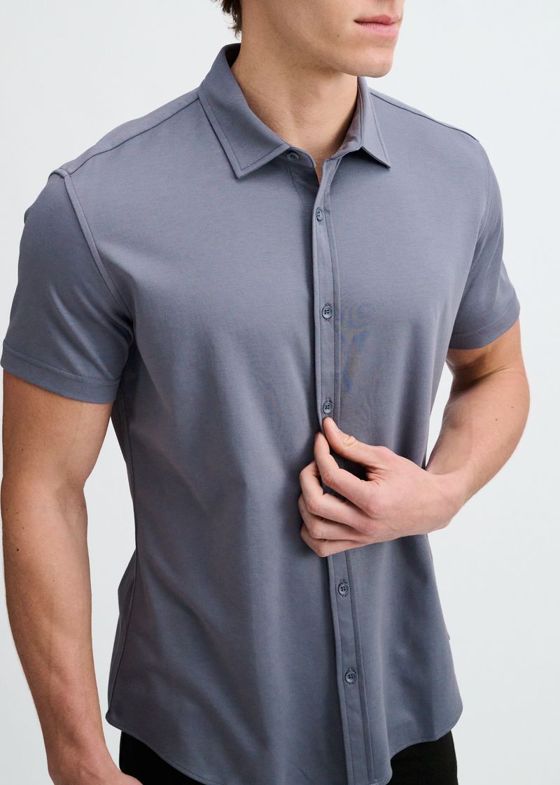 GRAVEL SOLID STRETCH JERSEY KNIT SHORT SLEEVE SHIRT ST-963-05