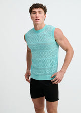 MIRAGE POINTELLE OPEN KNIT VEST ST-24310