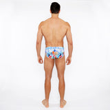 COBALT/MULTI FLORAL ABSTRACT PRINTED SWIM BRIEF ST-8015-27