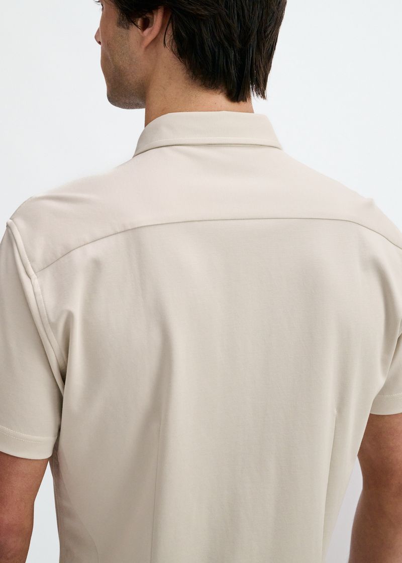BONE SOLID STRETCH JERSEY KNIT SHORT SLEEVE SHIRT ST-963-05