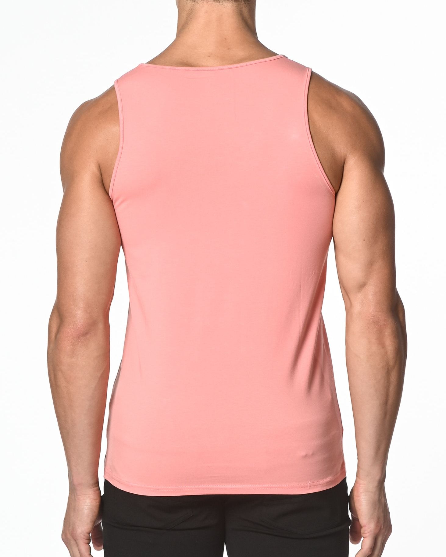 SALMON SOLID STRETCH JERSEY TANK TOP ST-102