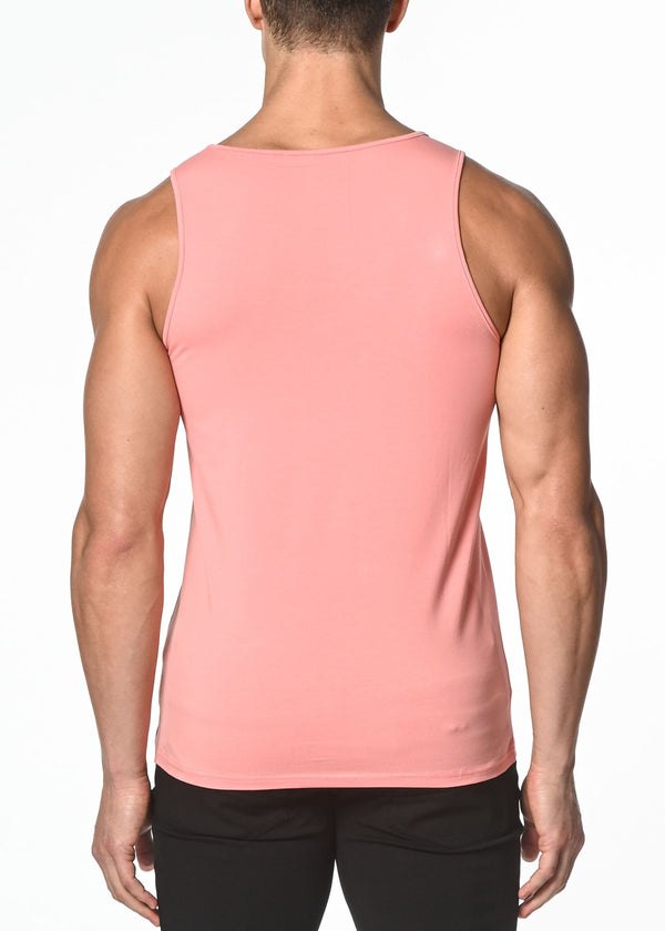 SALMON SOLID STRETCH JERSEY TANK TOP ST-102