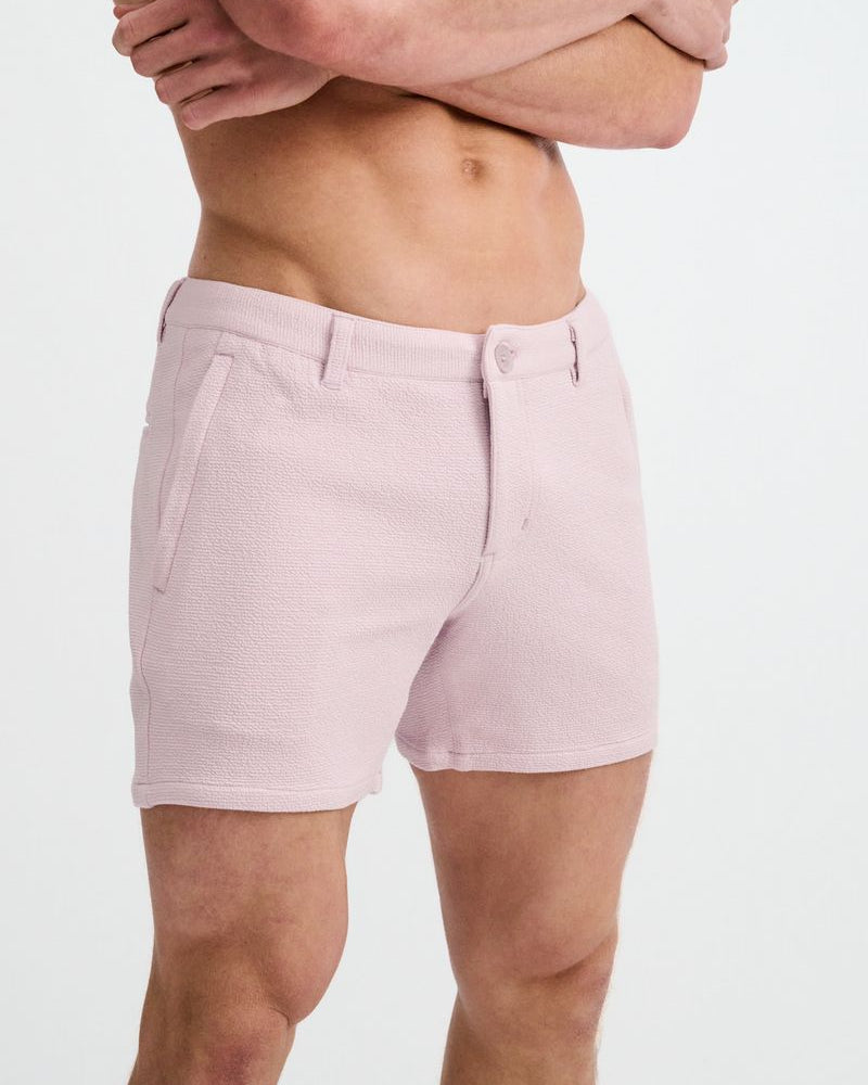 LILAC 5" INSEAM TEXTURED STRETCH KNIT CHINO SHORTS W/ ZIP POCKETS ST-1986-10