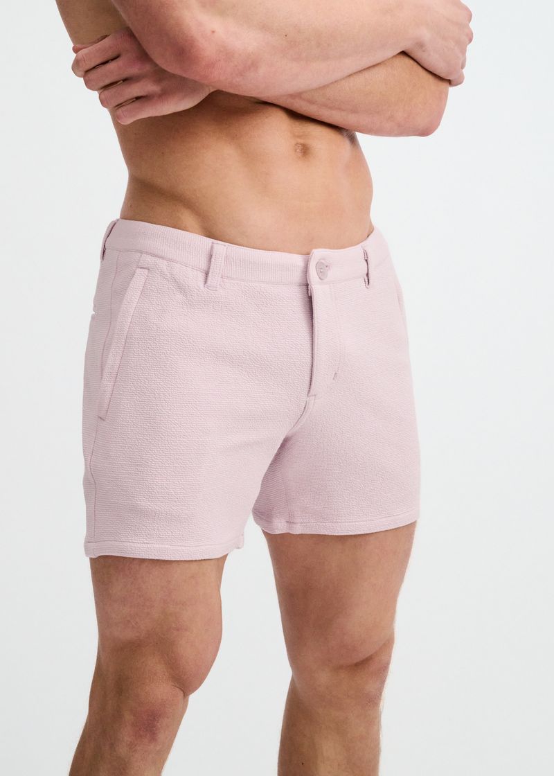 LILAC 5" INSEAM TEXTURED STRETCH KNIT CHINO SHORTS W/ ZIP POCKETS ST-1986-10