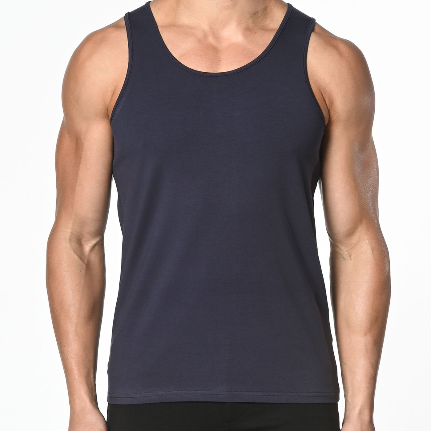 ATLANTIC BLUE SOLID STRETCH JERSEY TANK TOP ST-102