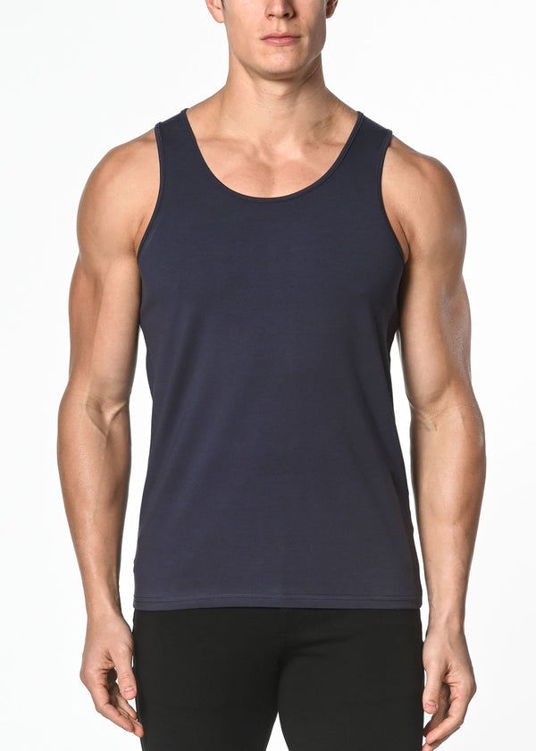 ATLANTIC BLUE SOLID STRETCH JERSEY TANK TOP ST-102