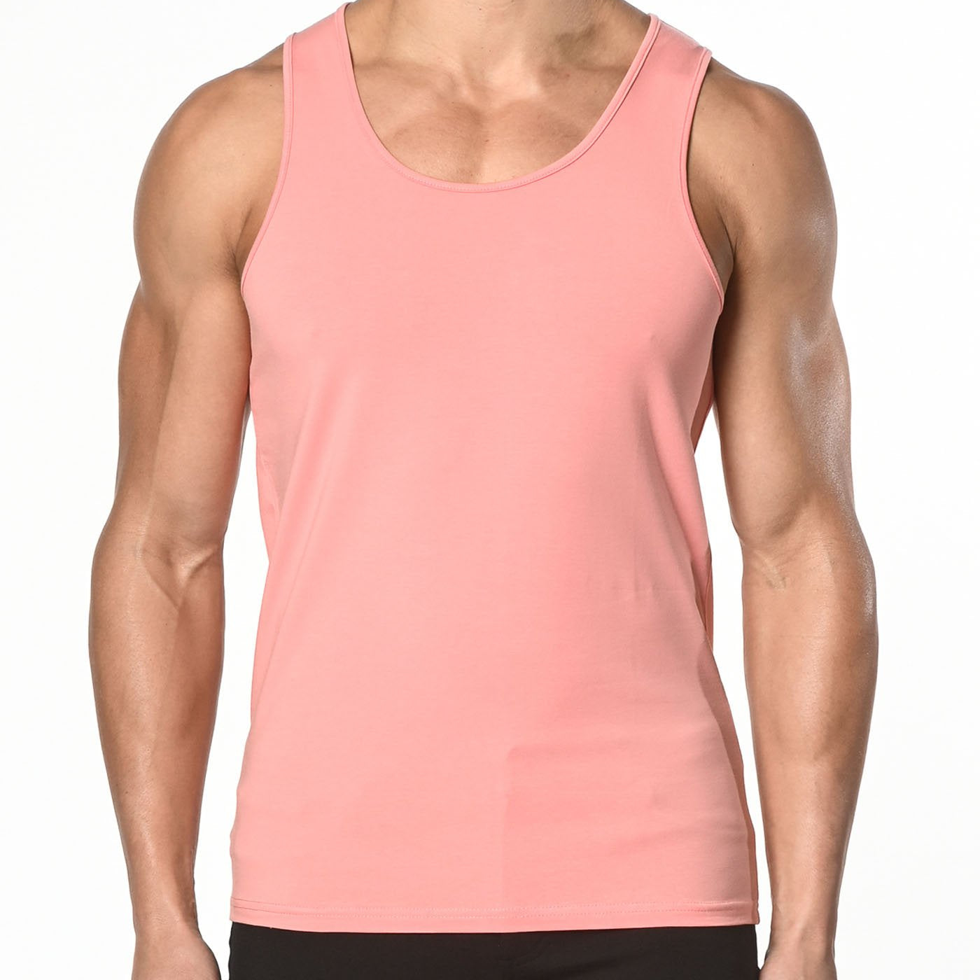 SALMON SOLID STRETCH JERSEY TANK TOP ST-102