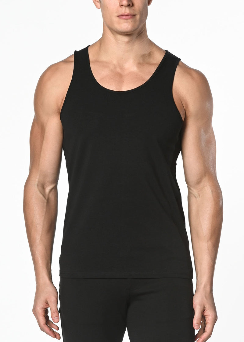 BLACK COTTON JERSEY TANK TOP ST-102