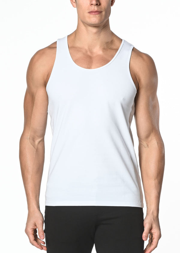 WHITE COTTON JERSEY TANK TOP ST-102