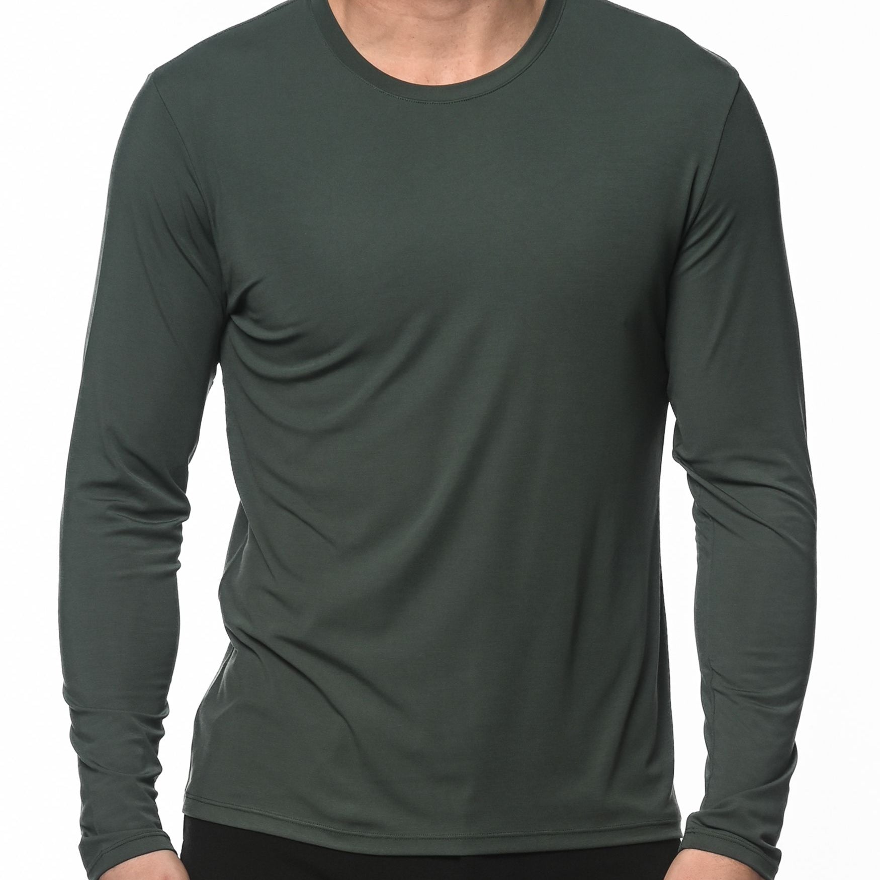 FOREST LONG SLEEVE STRETCH MODAL CREW TEE  ST-16000