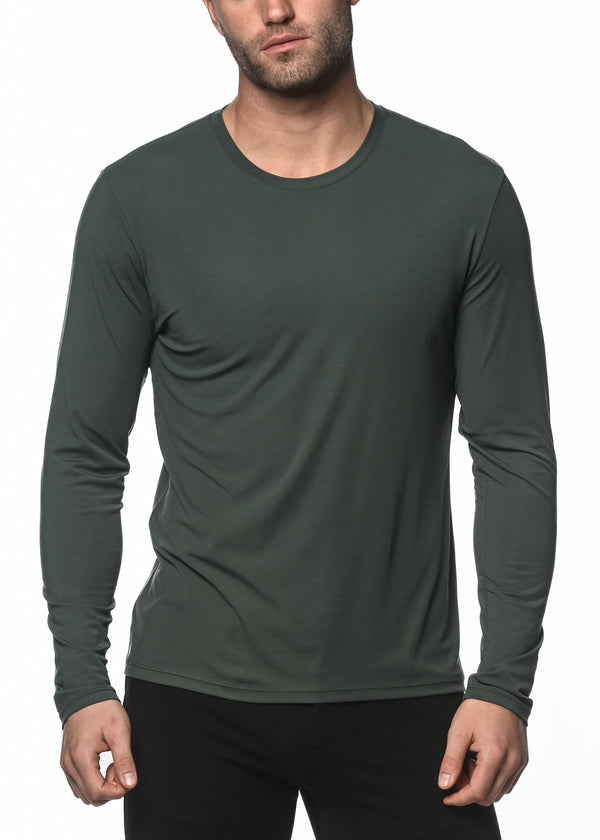 FOREST LONG SLEEVE STRETCH MODAL CREW TEE  ST-16000