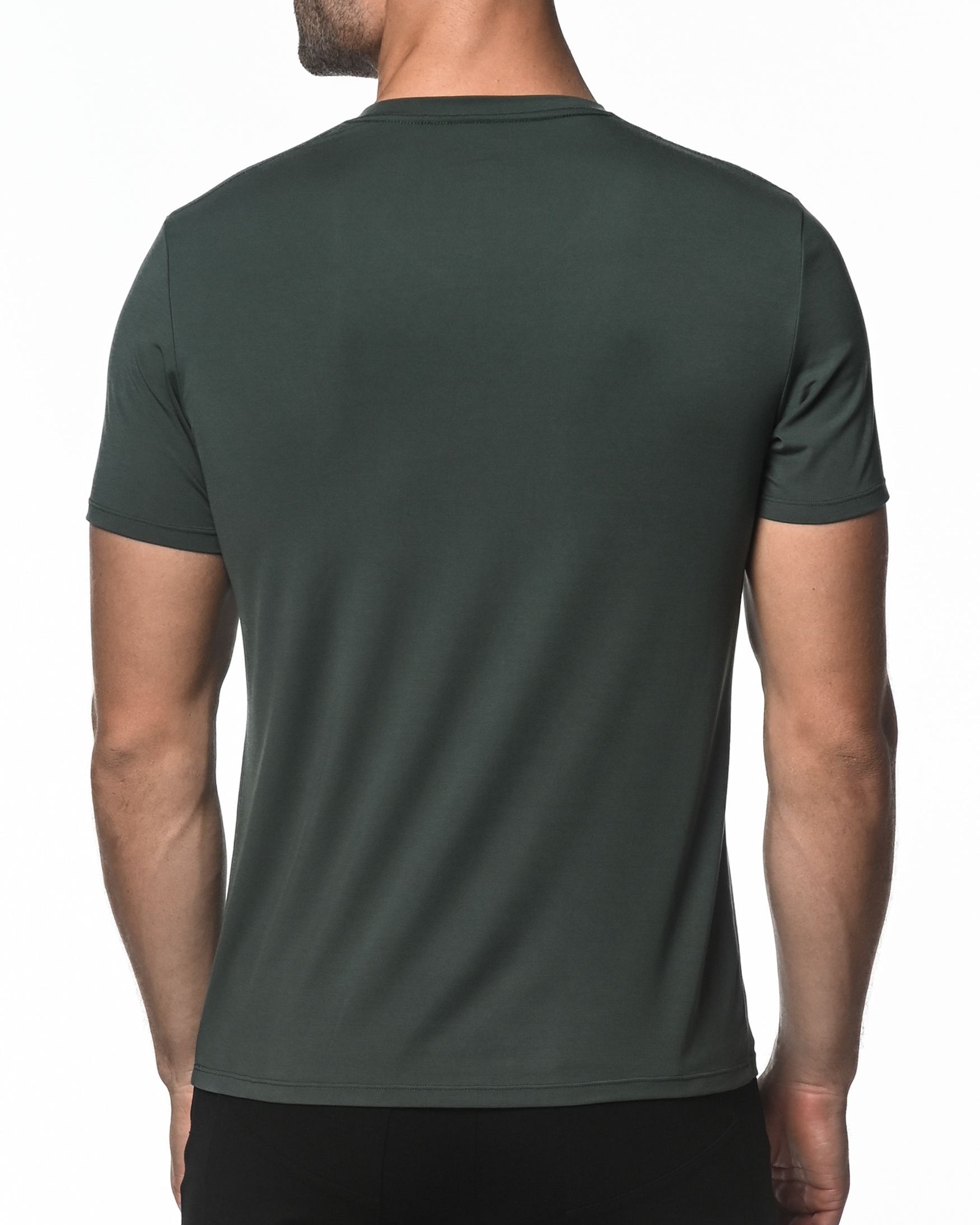 FOREST V-NECK SHORT SLEEVE STRETCH MODAL KNIT T-SHIRT  ST-16001