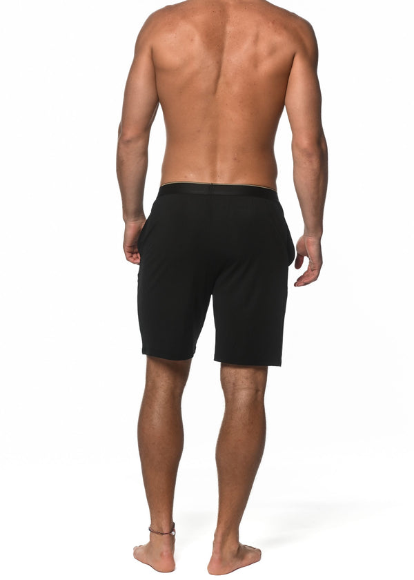 BLACK STRETCH MODAL LOUNGE SHORTS  ST-16002