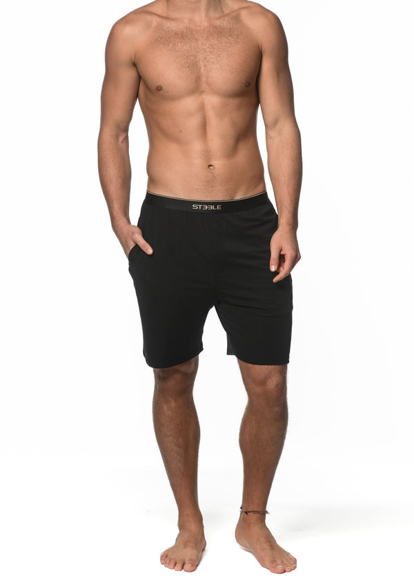 BLACK STRETCH MODAL LOUNGE SHORTS  ST-16002