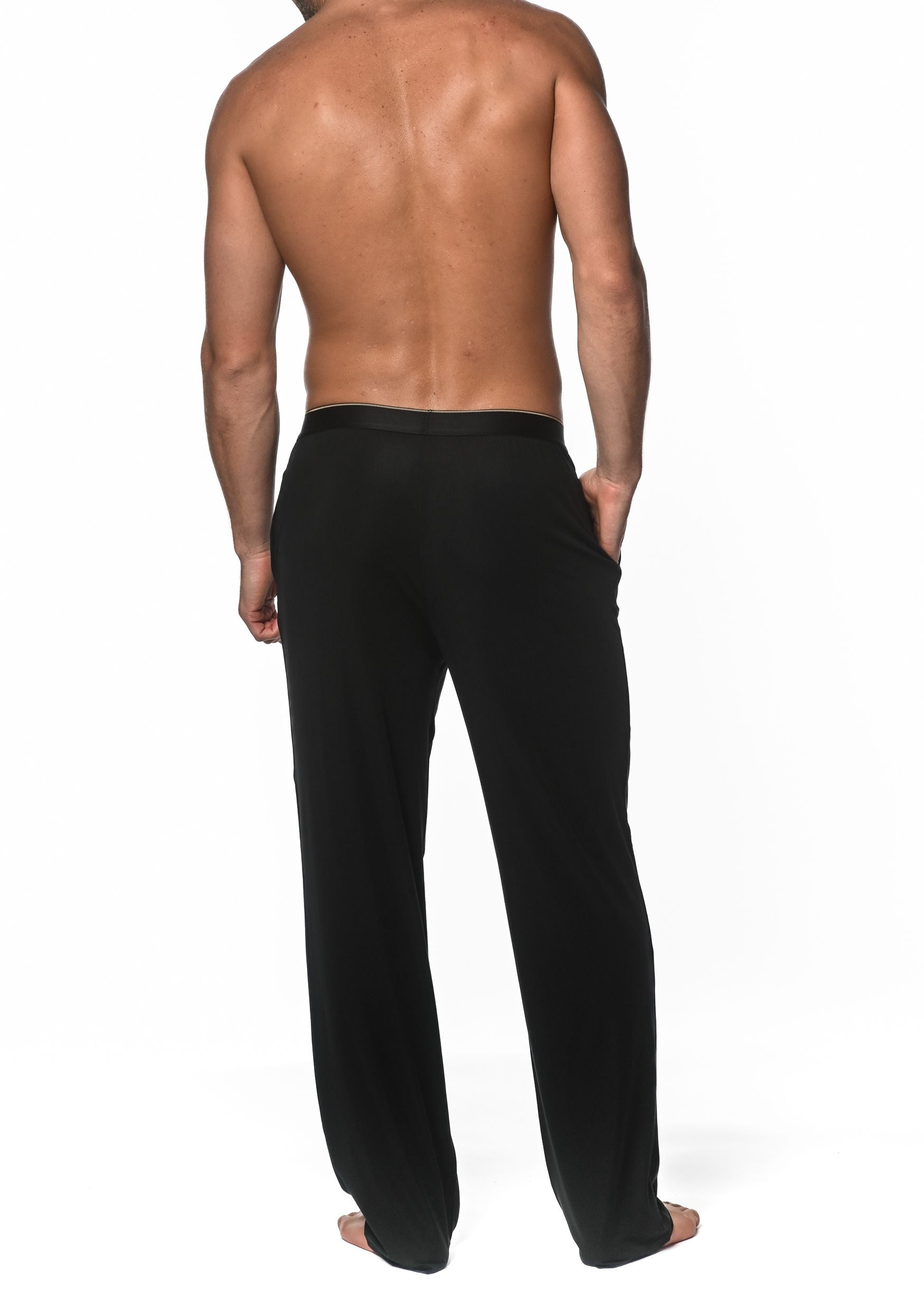 BLACK STRETCH MODAL LOUNGE PANTS  ST-16003