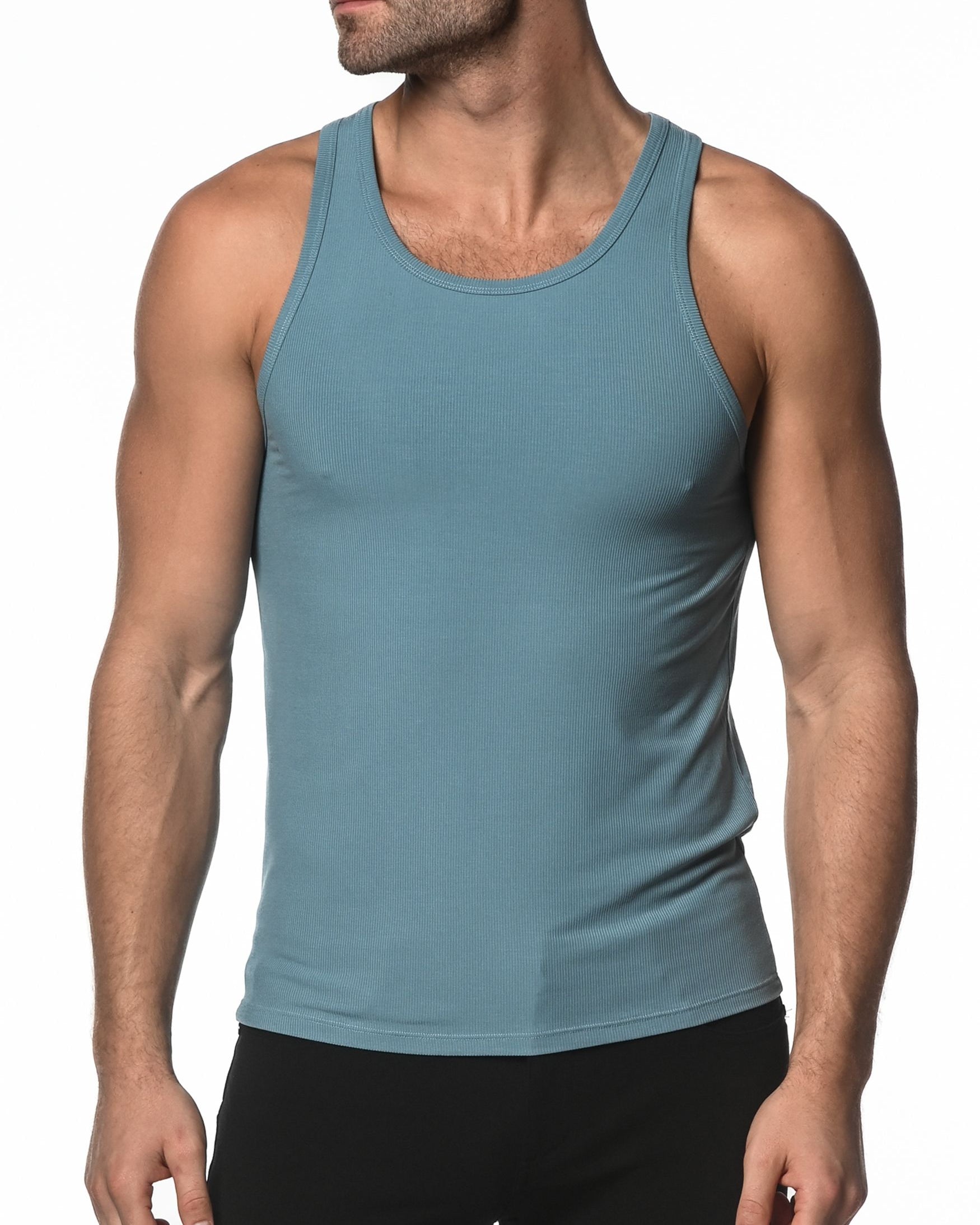 SLATE BLUE RIB MODAL TANK  ST-16004
