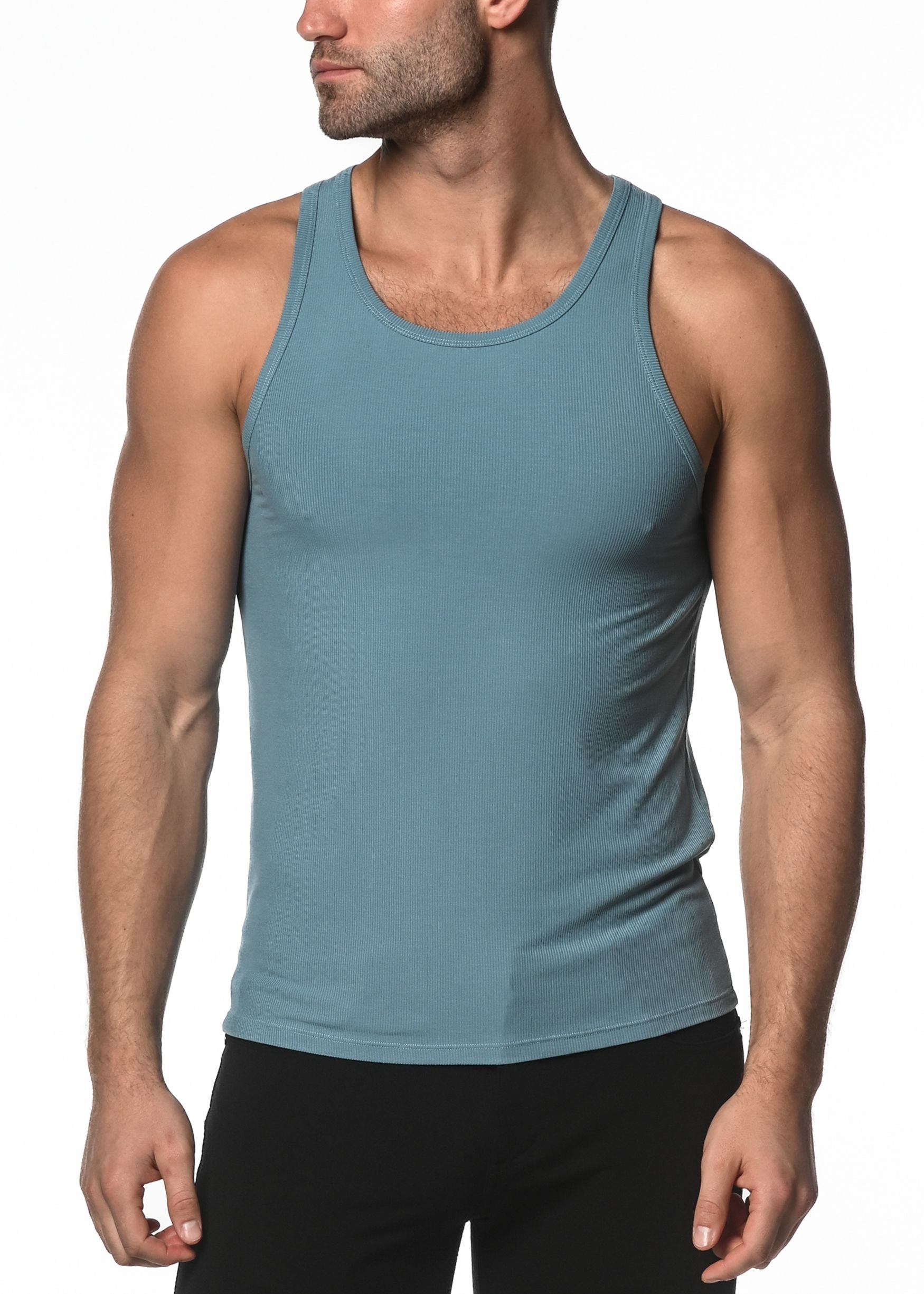 SLATE BLUE RIB MODAL TANK  ST-16004