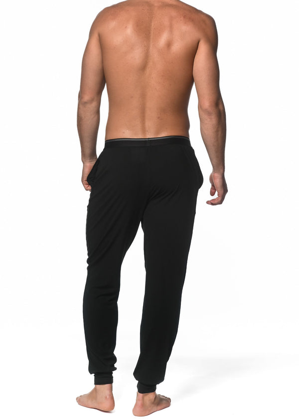 BLACK RIB MODAL LOUNGE PANTS  ST-16006