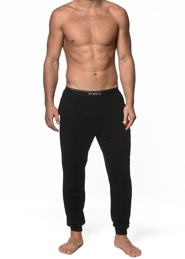 BLACK RIB MODAL LOUNGE PANTS  ST-16006