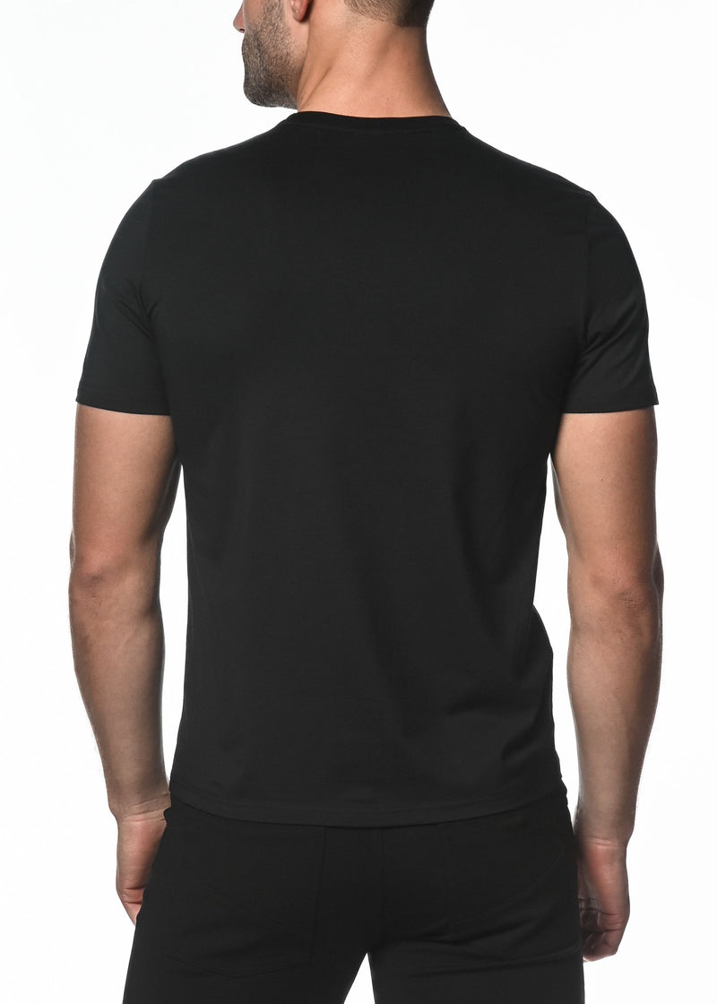 BLACK CREW NECK SHORT SLEEVE JERSEY T-SHIRT ST-60