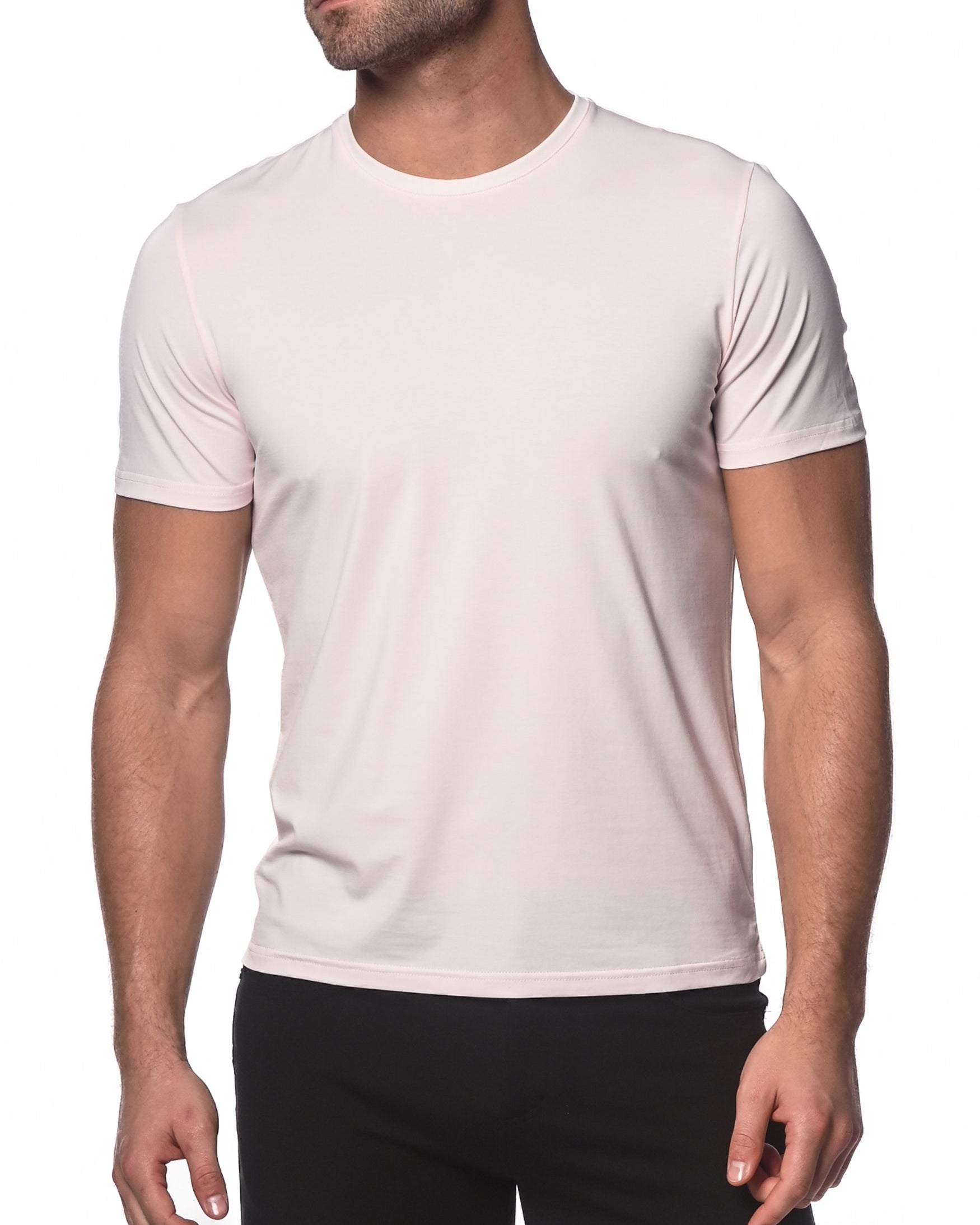 PALE PINK CREW NECK SHORT SLEEVE JERSEY T-SHIRT ST-60