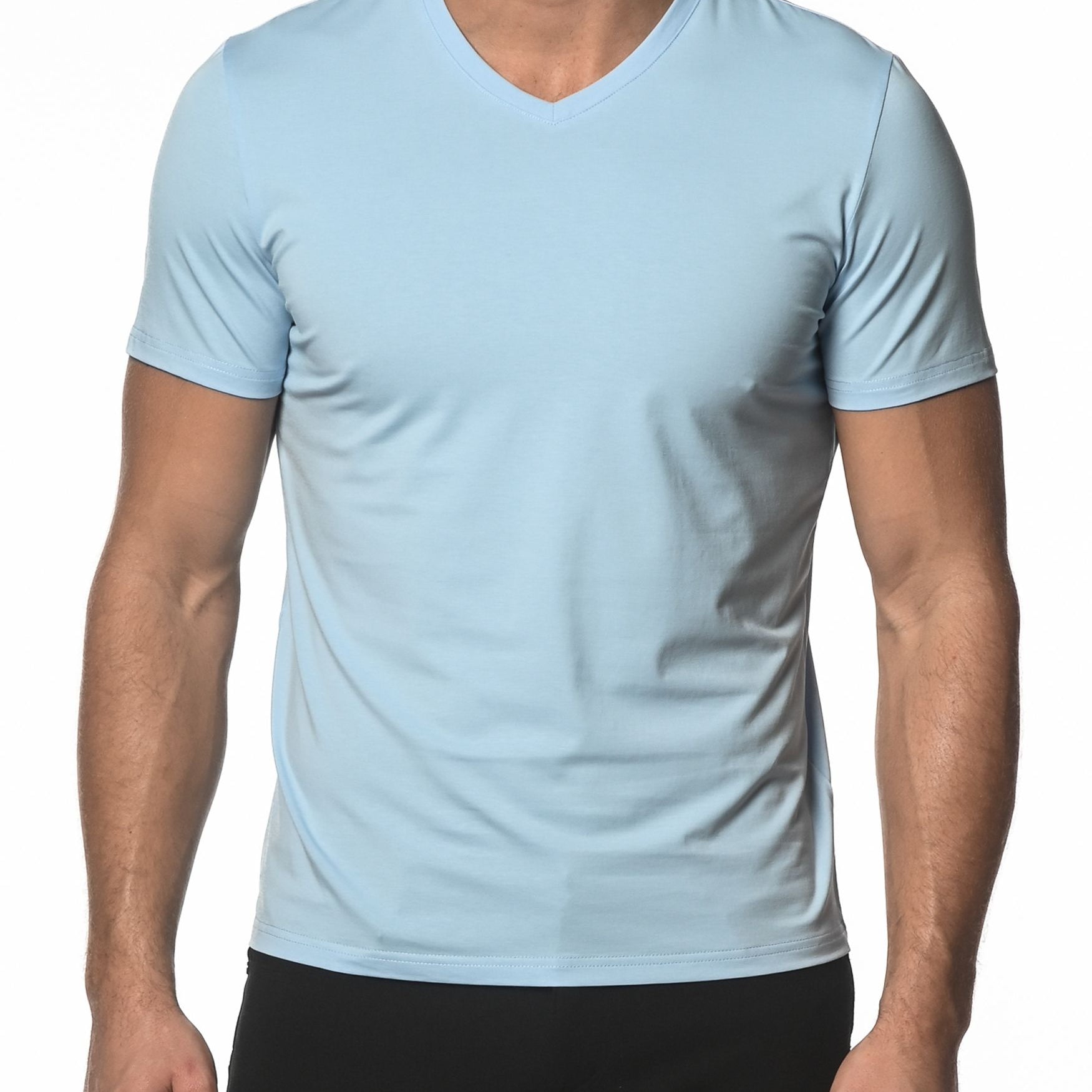 CLOUD BLUE V-NECK SHORT SLEEVE JERSEY T-SHIRT ST-61