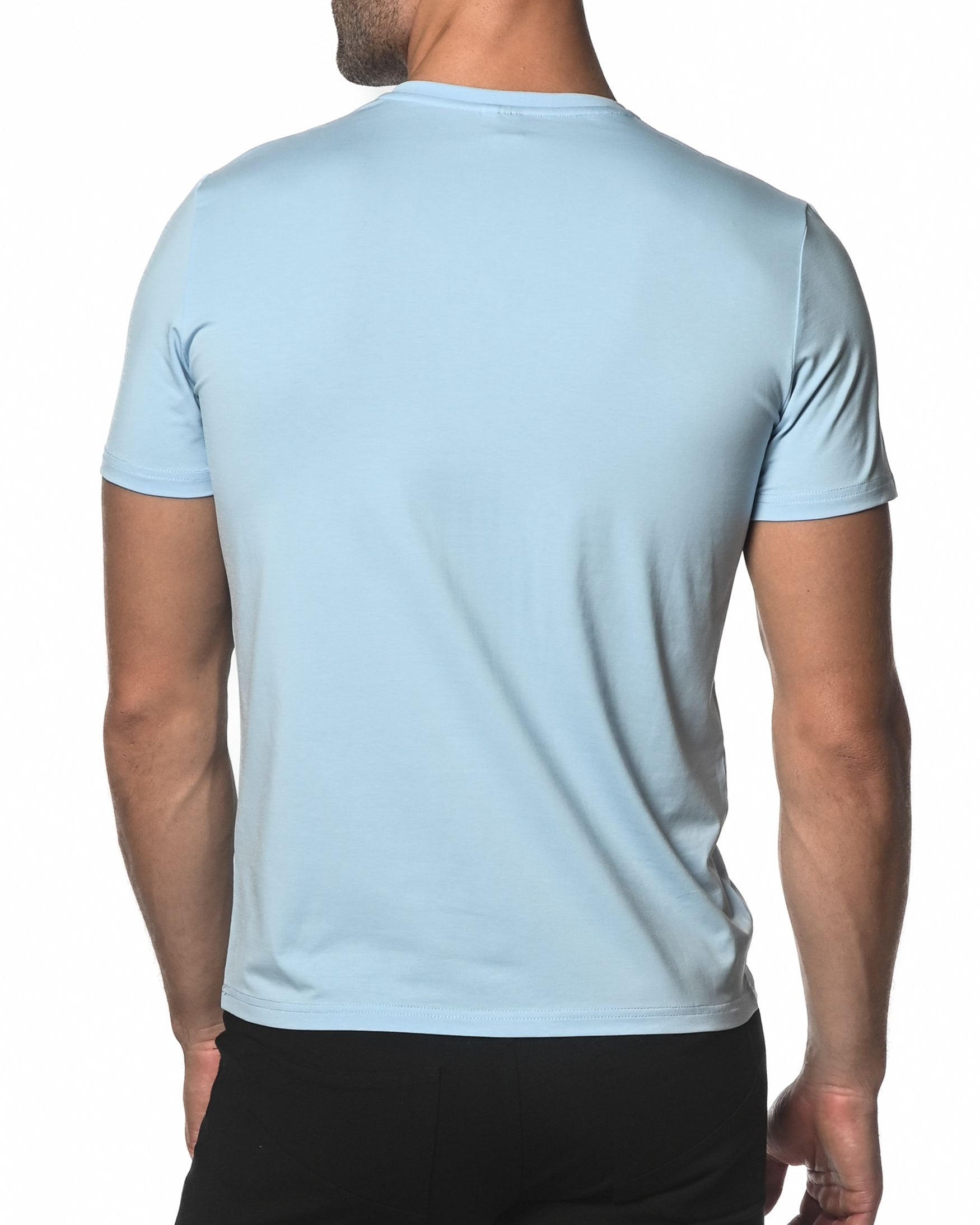 CLOUD BLUE V-NECK SHORT SLEEVE JERSEY T-SHIRT ST-61