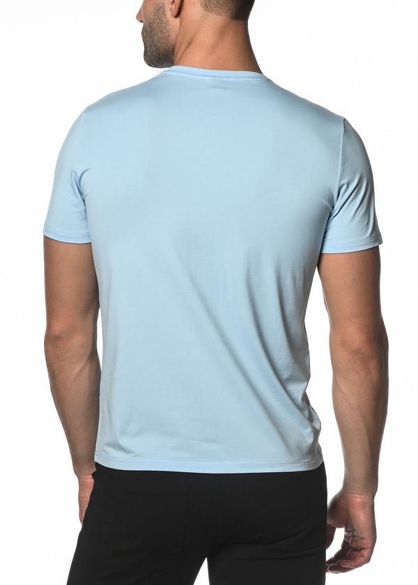 CLOUD BLUE V-NECK SHORT SLEEVE JERSEY T-SHIRT ST-61