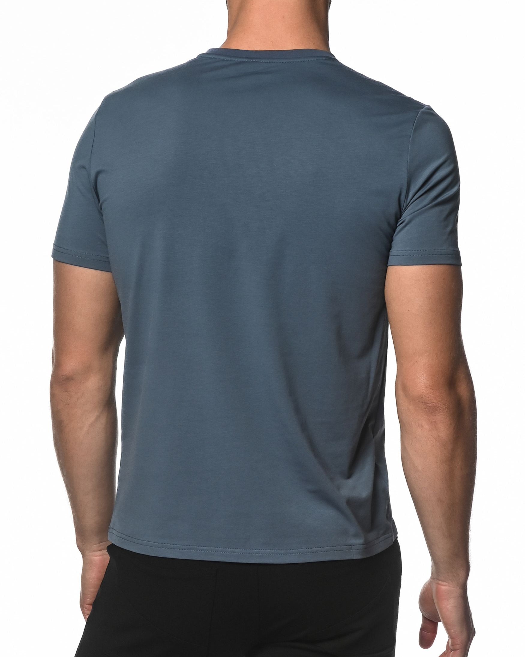 DENIM V-NECK SHORT SLEEVE JERSEY T-SHIRT ST-61