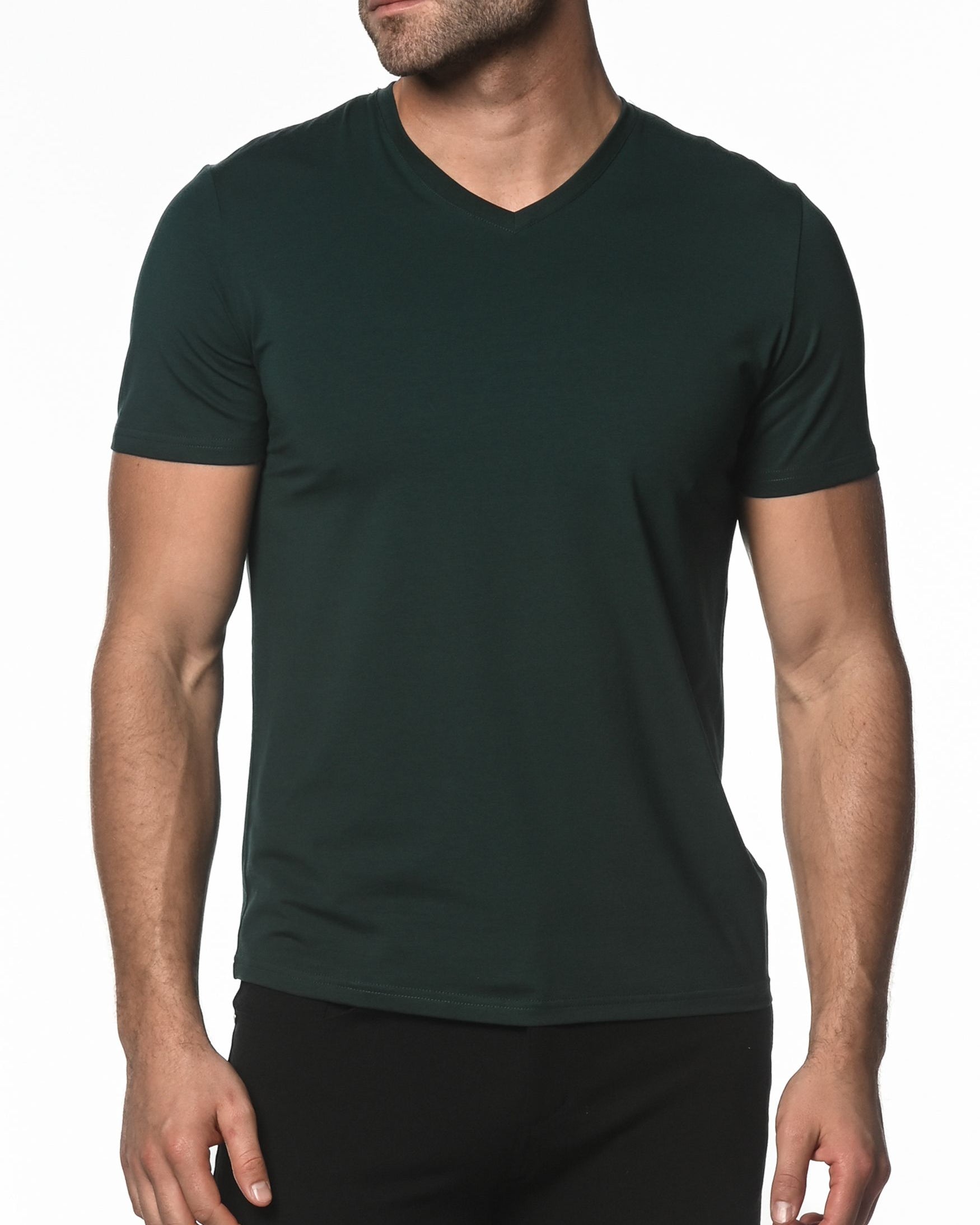 PINE V-NECK SHORT SLEEVE JERSEY T-SHIRT ST-61